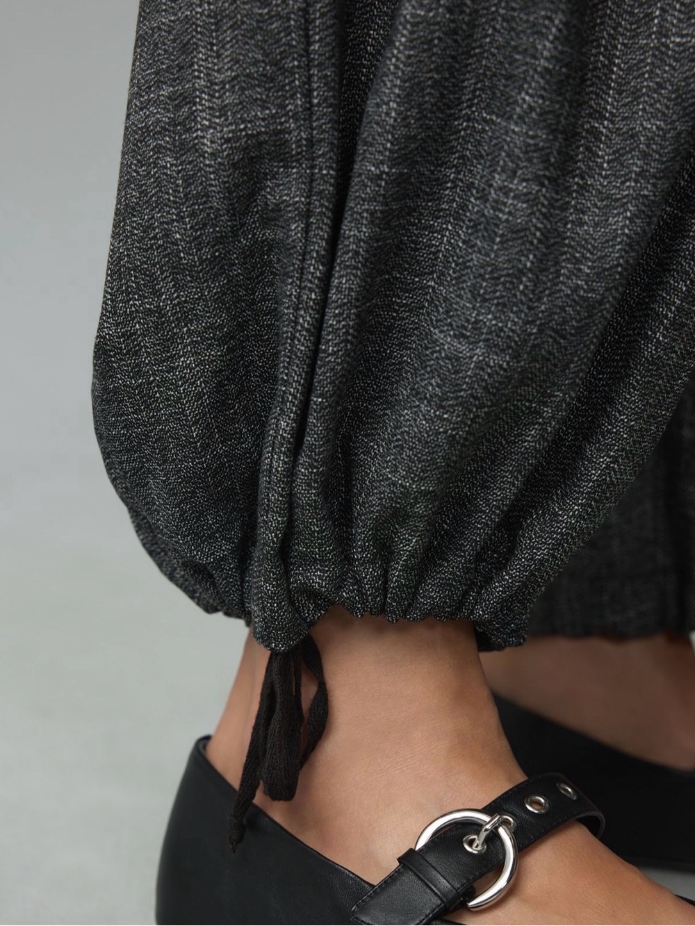 Anthropologie Lightweight Tweed Parachute Pants - Dark Gray M - Picture 5 of 5